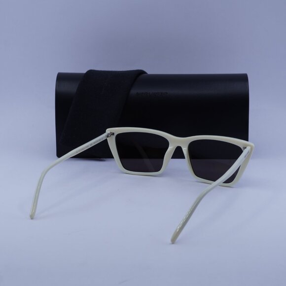 Saint Laurent SL737 MICA THIN 005 Cat Eye Sunglasses - Ivory/Black - Picture 11 of 11